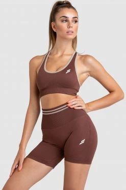 Pony DYE Scrunch Seamless Crop - Chocolate Brown Womens