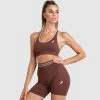 Pony DYE Scrunch Seamless Crop - Chocolate Brown Womens