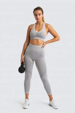 Female Outlet Womens DYE Scrunch Seamless Crop - Grey Marl