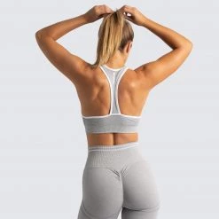 Female Outlet Womens DYE Scrunch Seamless Crop - Grey Marl