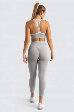 Female Outlet Womens DYE Scrunch Seamless Crop - Grey Marl