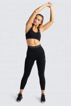 Pony DYE Scrunch Seamless Crop - Jet Black Womens