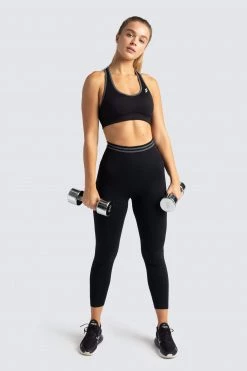 Pony DYE Scrunch Seamless Crop - Jet Black Womens