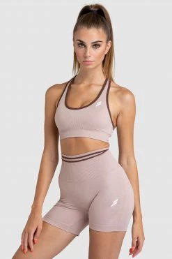 Pony DYE Scrunch Seamless Crop - Mocha Brown Womens