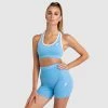 Pony DYE Scrunch Seamless Crop - Sky Blue Womens
