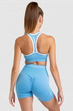 Pony DYE Scrunch Seamless Crop - Sky Blue Womens