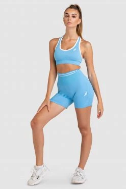 Pony DYE Scrunch Seamless Crop - Sky Blue Womens