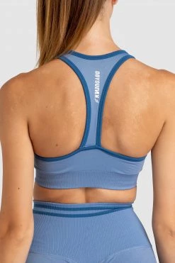 Pony Womens DYE Scrunch Seamless Crop - Slate Blue