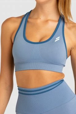 Pony Womens DYE Scrunch Seamless Crop - Slate Blue