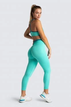 Female Outlet Womens DYE Scrunch Seamless Leggings - Bright Teal