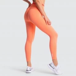 Female Outlet DYE Scrunch Seamless Leggings - Cantaloupe Orange