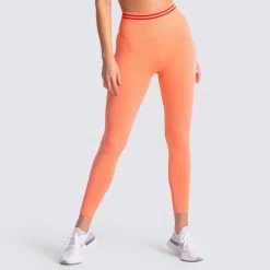 Female Outlet DYE Scrunch Seamless Leggings - Cantaloupe Orange