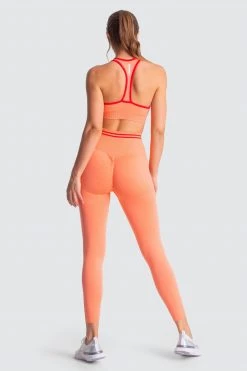 Female Outlet DYE Scrunch Seamless Leggings - Cantaloupe Orange
