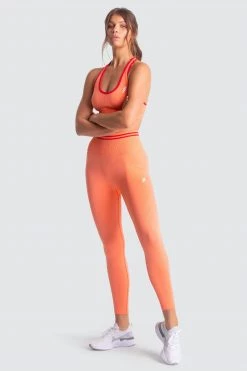 Female Outlet DYE Scrunch Seamless Leggings - Cantaloupe Orange
