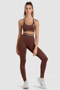 Pony Womens DYE Scrunch Seamless Leggings - Chocolate Brown