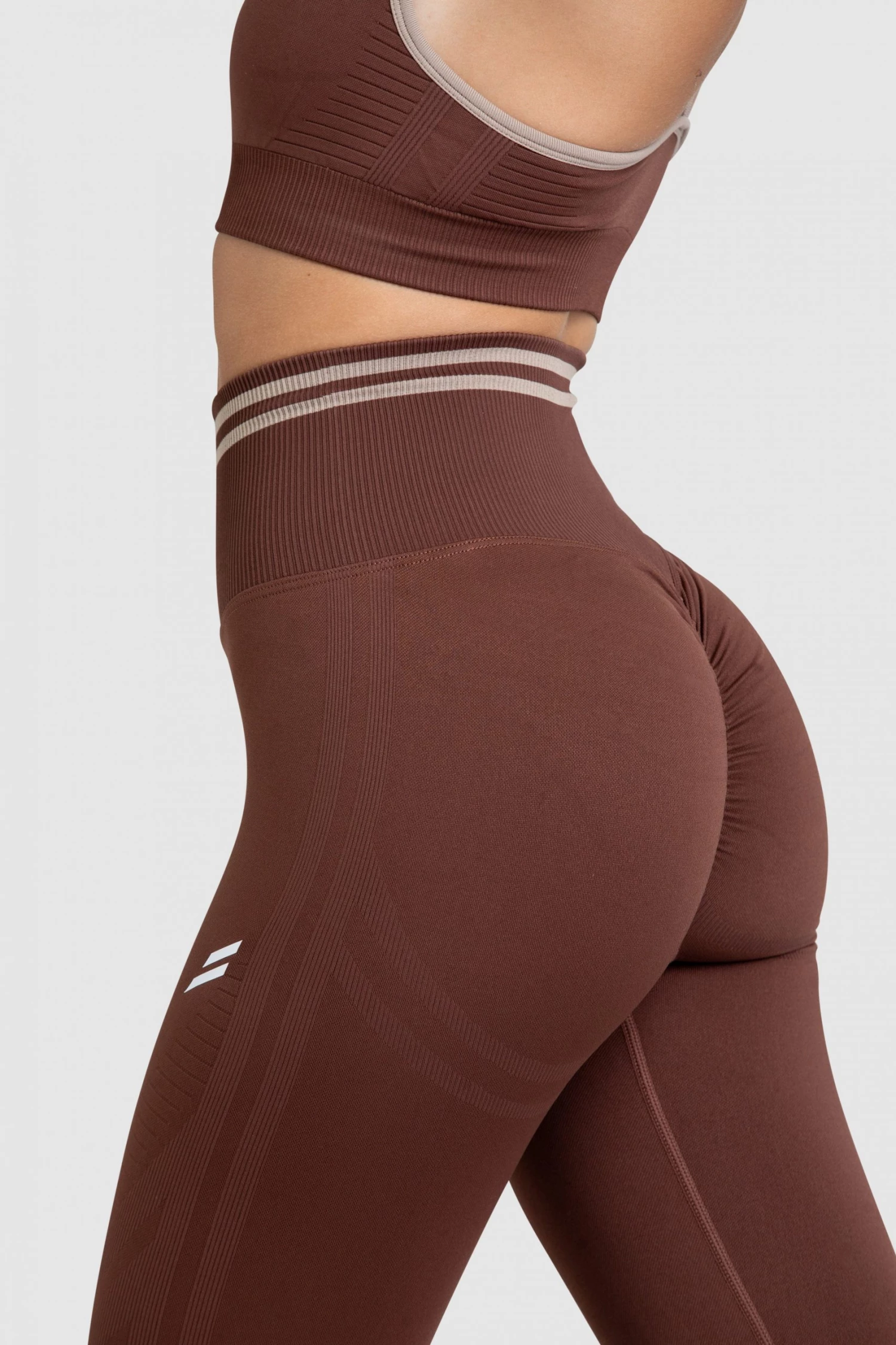 Pony Womens DYE Scrunch Seamless Leggings - Chocolate Brown