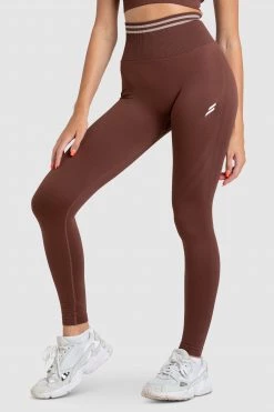 Pony Womens DYE Scrunch Seamless Leggings - Chocolate Brown