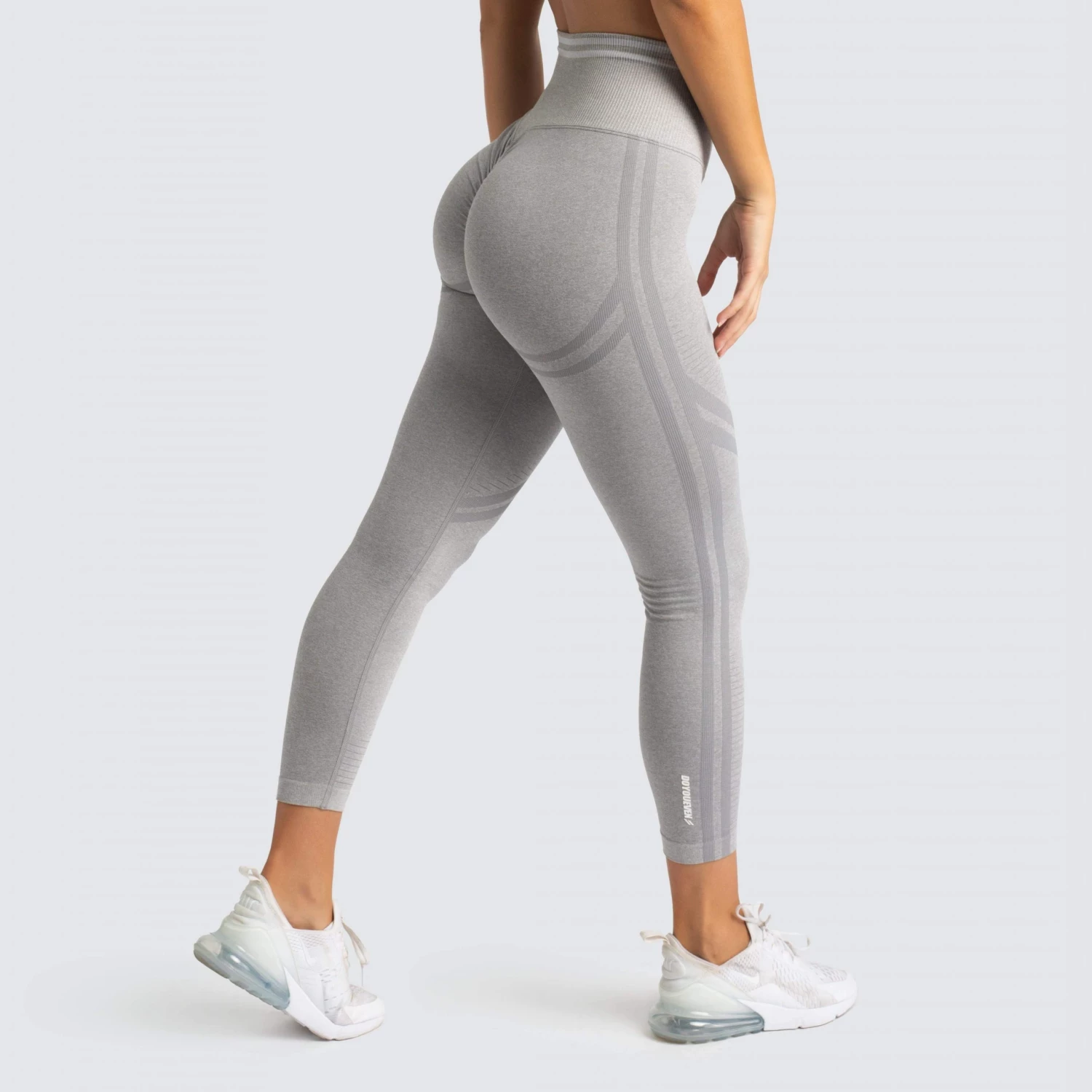 Pony Womens DYE Scrunch Seamless Leggings - Grey Marl