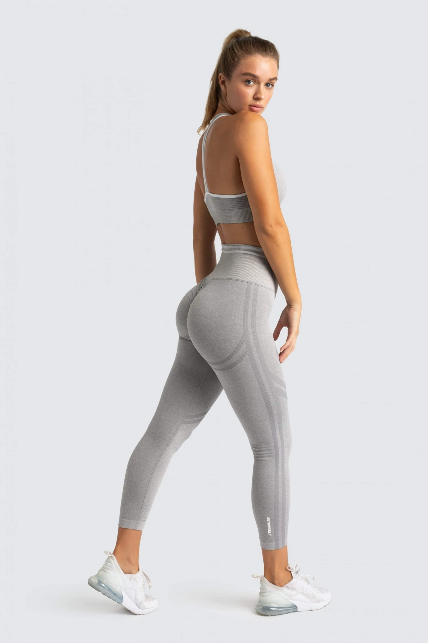 Pony Womens DYE Scrunch Seamless Leggings - Grey Marl