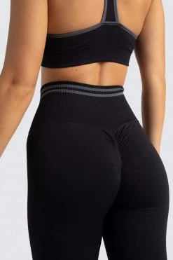 Pony Womens DYE Scrunch Seamless Leggings - Jet Black