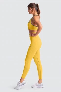 Female Outlet DYE Scrunch Seamless Leggings - Sunny Yellow