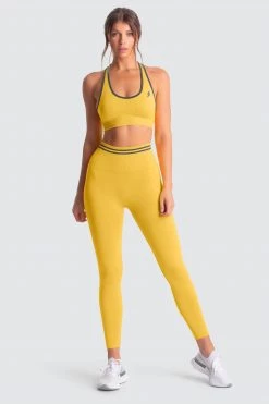 Female Outlet DYE Scrunch Seamless Leggings - Sunny Yellow