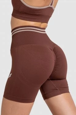 Pony DYE Scrunch Seamless Shorts - Chocolate Brown