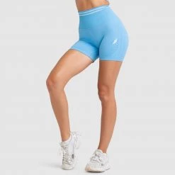 Pony Womens DYE Scrunch Seamless Shorts - Sky Blue