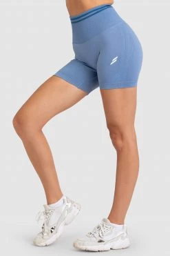 Pony Womens DYE Scrunch Seamless Shorts - Slate Blue