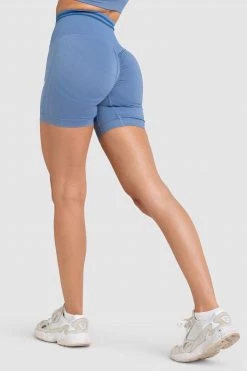 Pony Womens DYE Scrunch Seamless Shorts - Slate Blue