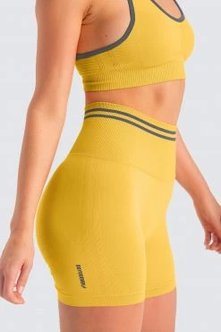 Female Outlet DYE Scrunch Seamless Shorts - Sunny Yellow