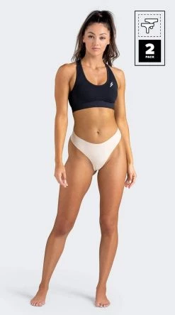 Elaine DYE Seamfree Thong - 2 Pack Beige