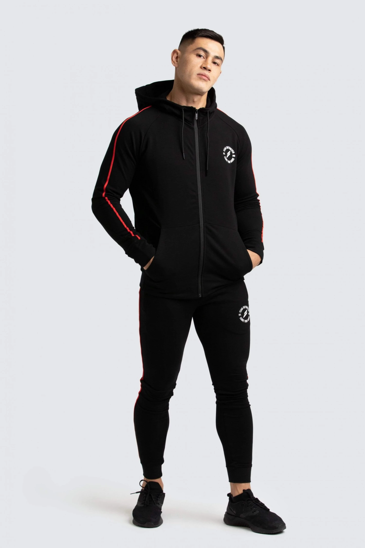 Male Outlet Mens Elite Hoodie - Black/Red
