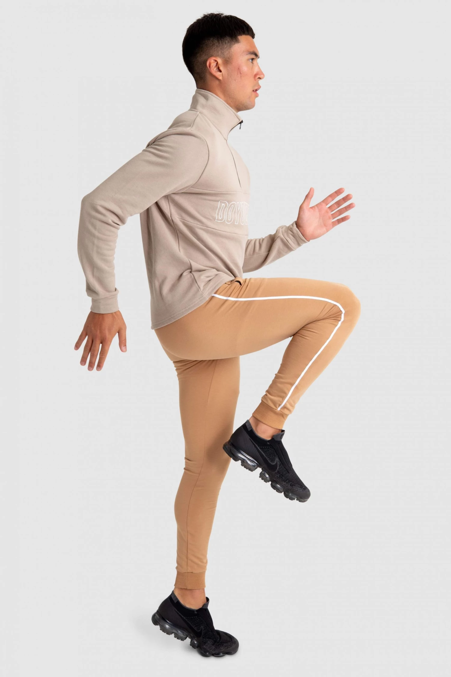 Aivory Mens Essential ¼ Zip Jumper - Beige