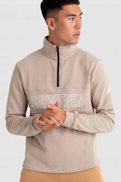 Aivory Mens Essential ¼ Zip Jumper - Beige