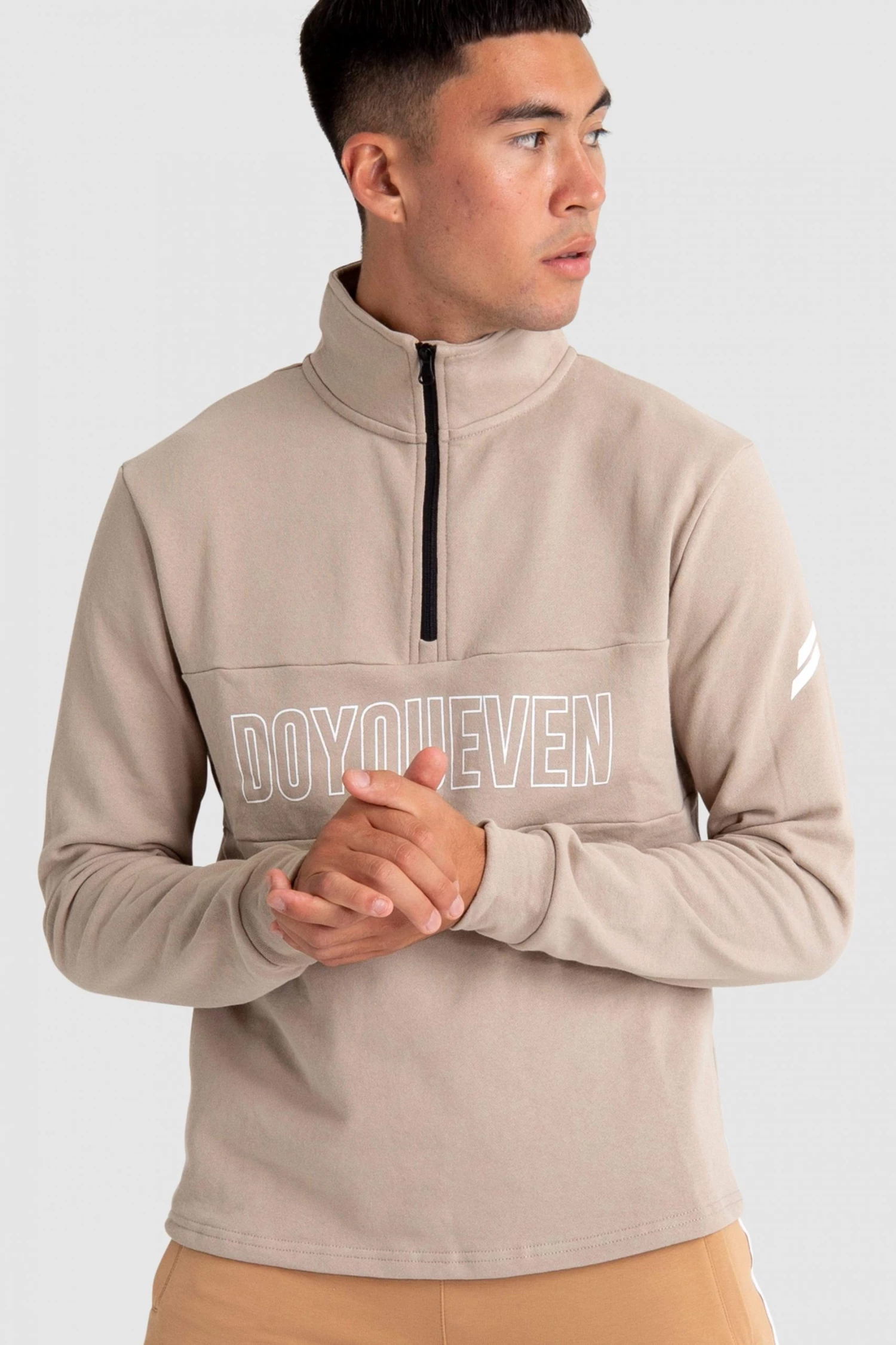 Aivory Mens Essential ¼ Zip Jumper - Beige