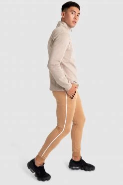 Aivory Mens Essential ¼ Zip Jumper - Beige