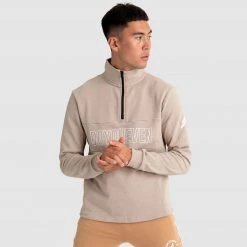 Aivory Mens Essential ¼ Zip Jumper - Beige