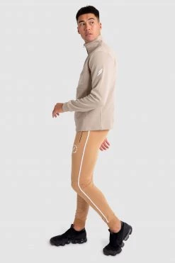 Aivory Mens Essential ¼ Zip Jumper - Beige