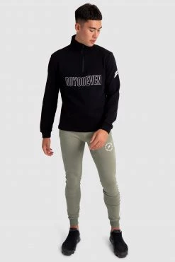 Aivory Essential ¼ Zip Jumper - Black Mens