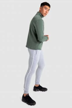 Aivory Mens Essential ¼ Zip Jumper - Green