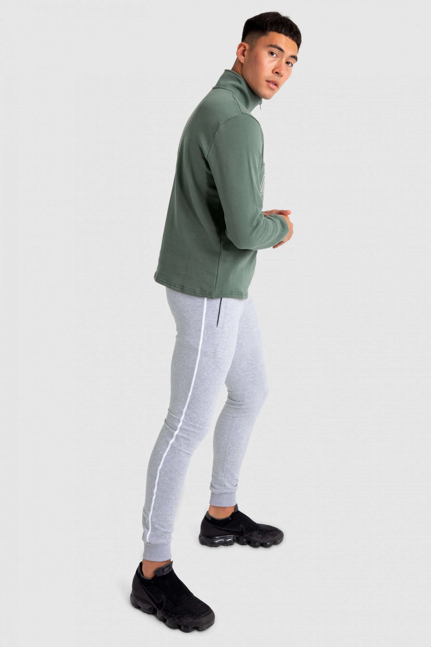 Aivory Mens Essential ¼ Zip Jumper - Green