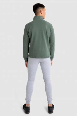 Aivory Mens Essential ¼ Zip Jumper - Green
