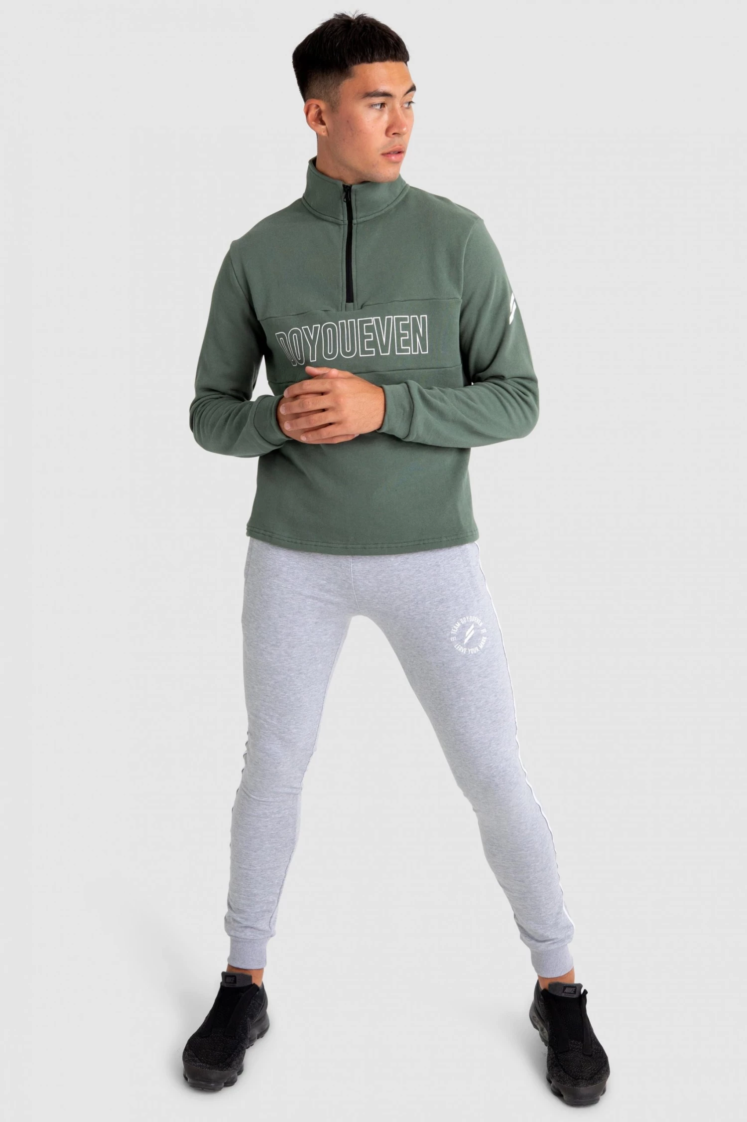 Aivory Mens Essential ¼ Zip Jumper - Green