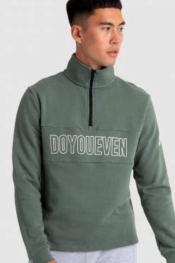 Aivory Mens Essential ¼ Zip Jumper - Green