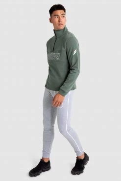 Aivory Mens Essential ¼ Zip Jumper - Green
