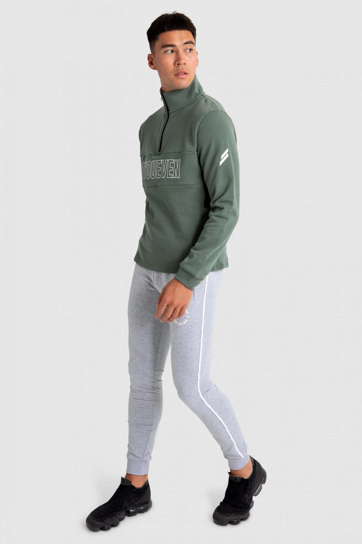 Aivory Mens Essential ¼ Zip Jumper - Green