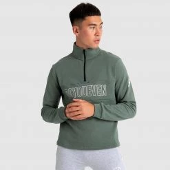 Aivory Mens Essential ¼ Zip Jumper - Green