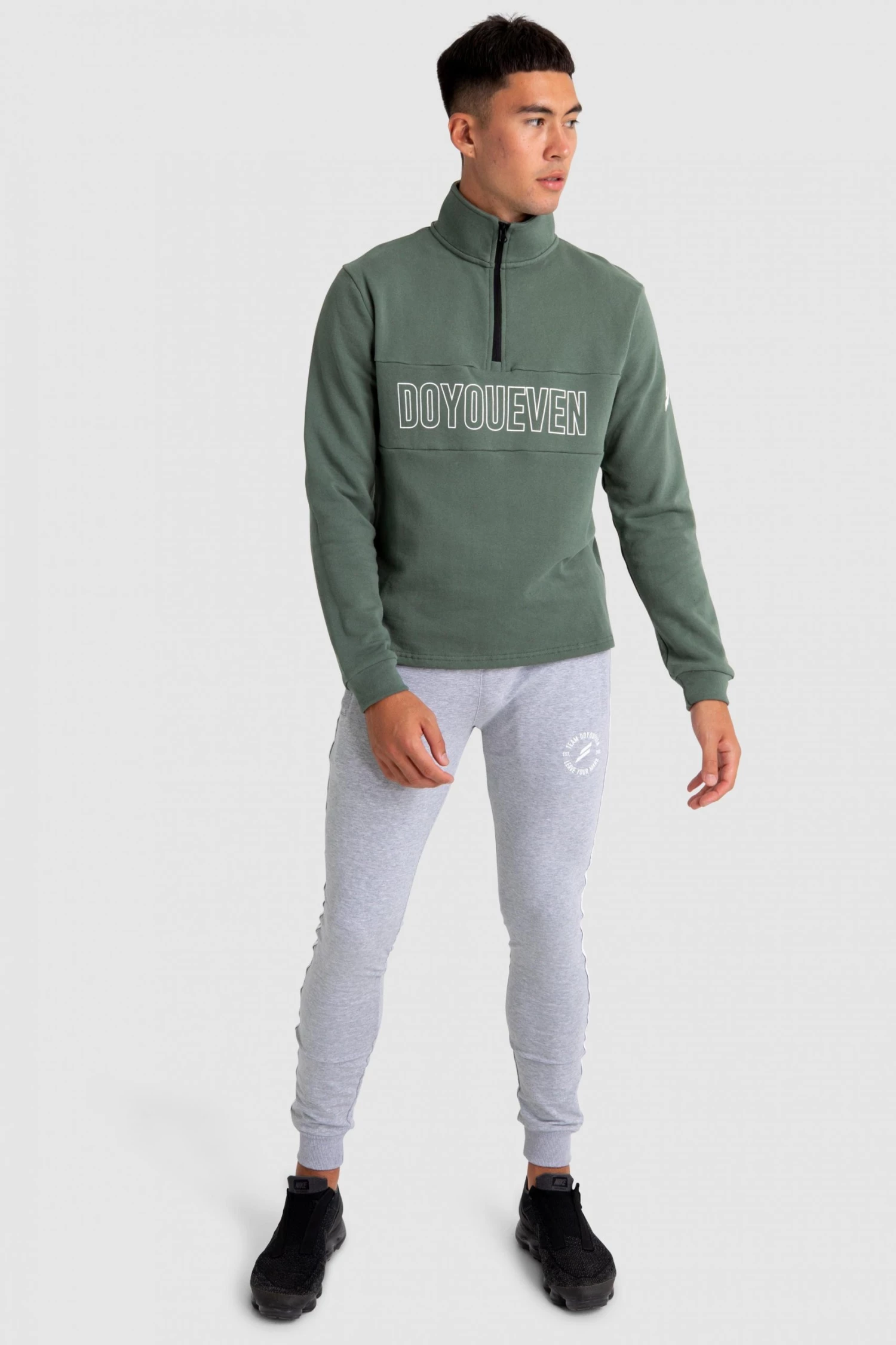 Aivory Mens Essential ¼ Zip Jumper - Green