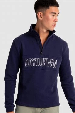 Aivory Mens Essential ¼ Zip Jumper - Navy